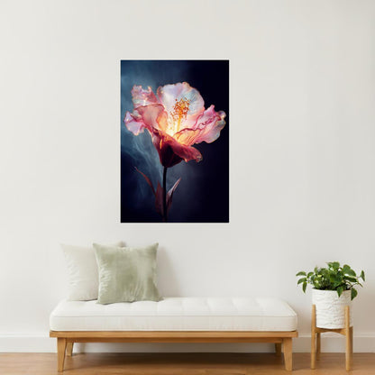 Radiant Peach Blossom | Enchanting Fantasy Art | Wall Art Print Poster