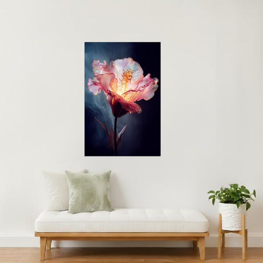 Radiant Peach Blossom | Enchanting Fantasy Art | Wall Art Print Poster
