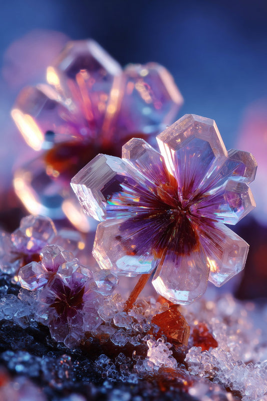 Crystal Flower Cluster | Otherworldly Ethereal Bloom | Wall Decor Poster