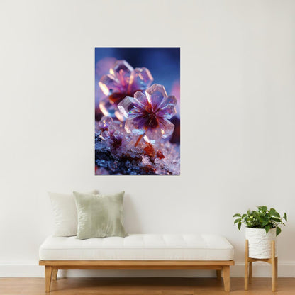 Crystal Flower Cluster | Otherworldly Ethereal Bloom | Wall Decor Poster