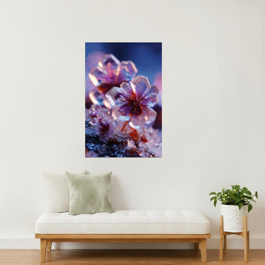Crystal Flower Cluster | Otherworldly Ethereal Bloom | Wall Decor Poster