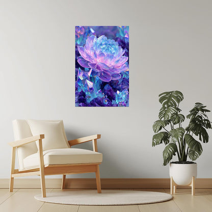 Prismatic Lotus Bloom | Mystical Fantasycore | Wall Art Print Poster