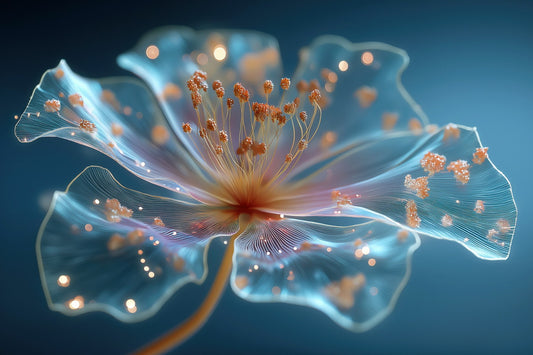 Translucent Golden Flower | Dreamy Surrealism | Wall Decor Poster