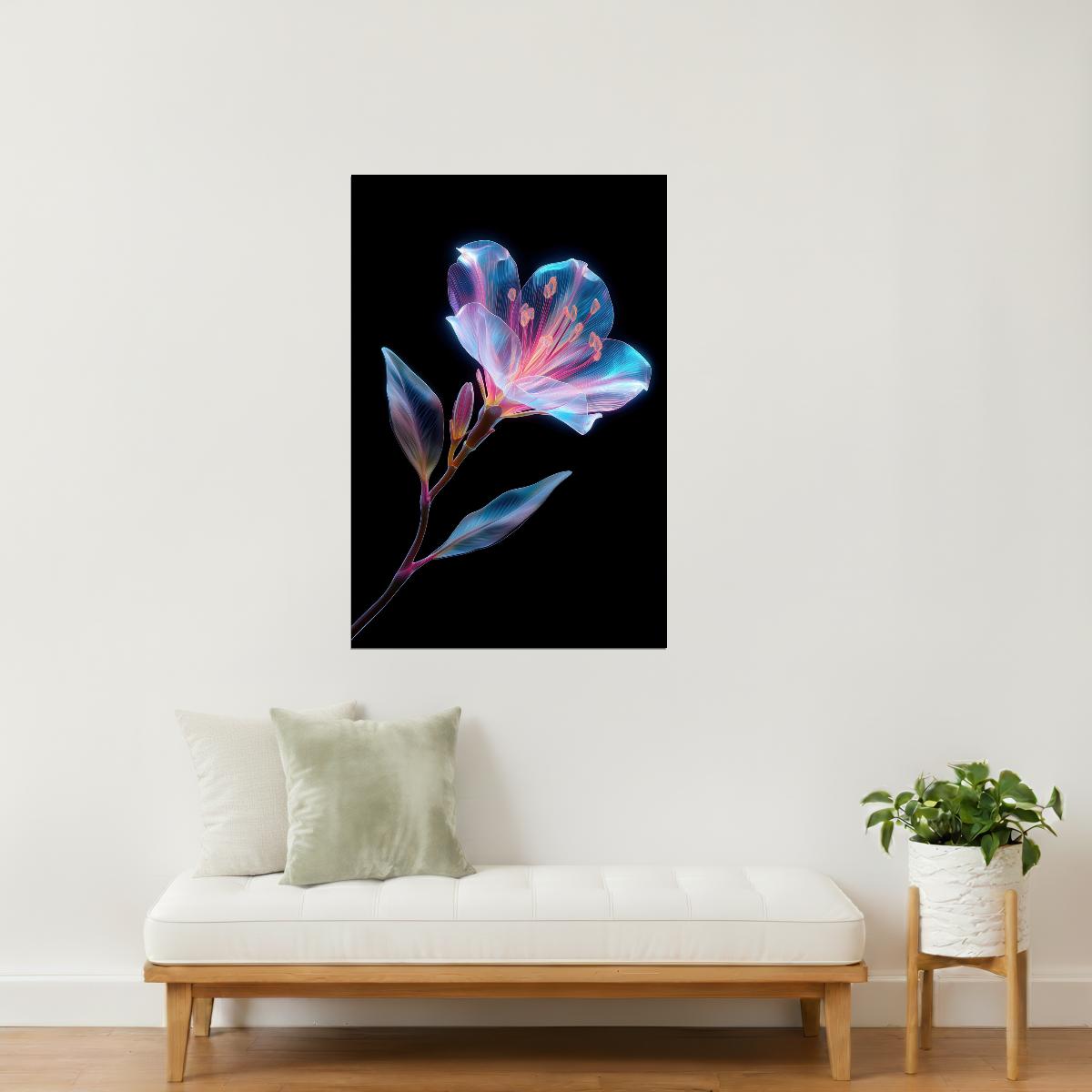 Iridescent Petal Stem | Dreamy Botanical Aesthetic | Wall Decor Poster
