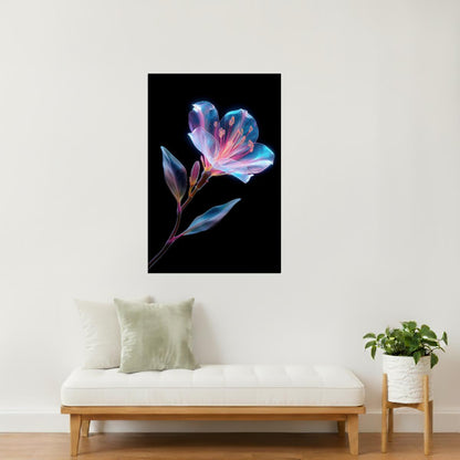 Iridescent Petal Stem | Dreamy Botanical Aesthetic | Wall Decor Poster