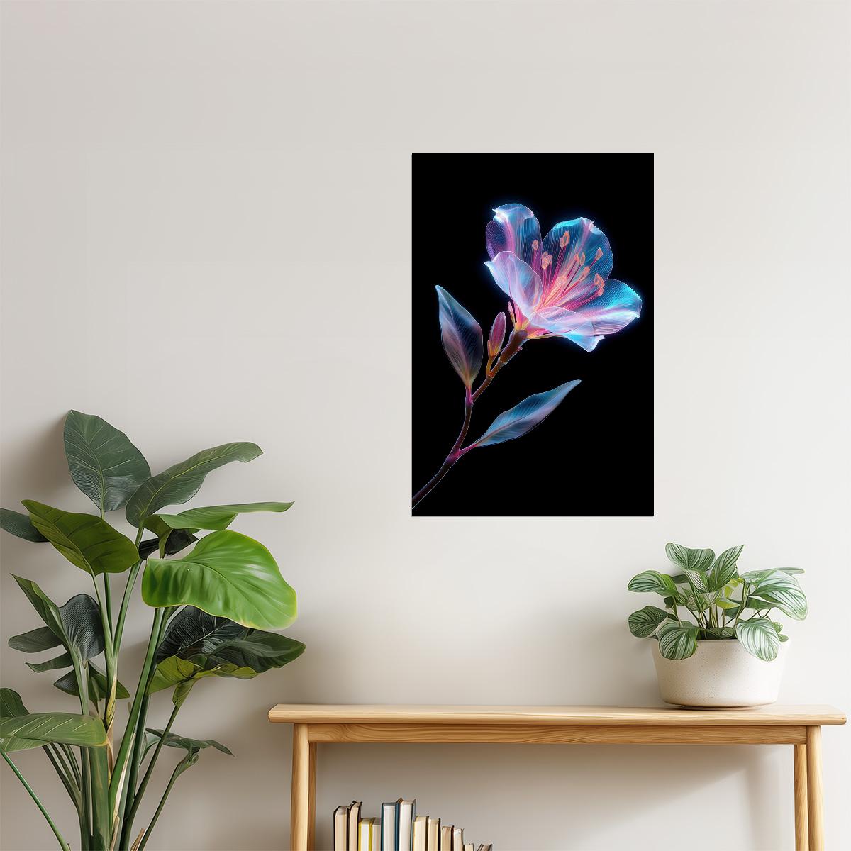 Iridescent Petal Stem | Dreamy Botanical Aesthetic | Wall Decor Poster