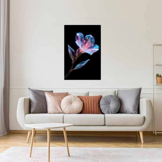 Iridescent Petal Stem | Dreamy Botanical Aesthetic | Wall Decor Poster