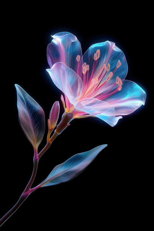 Iridescent Petal Stem | Dreamy Botanical Aesthetic | Wall Decor Poster