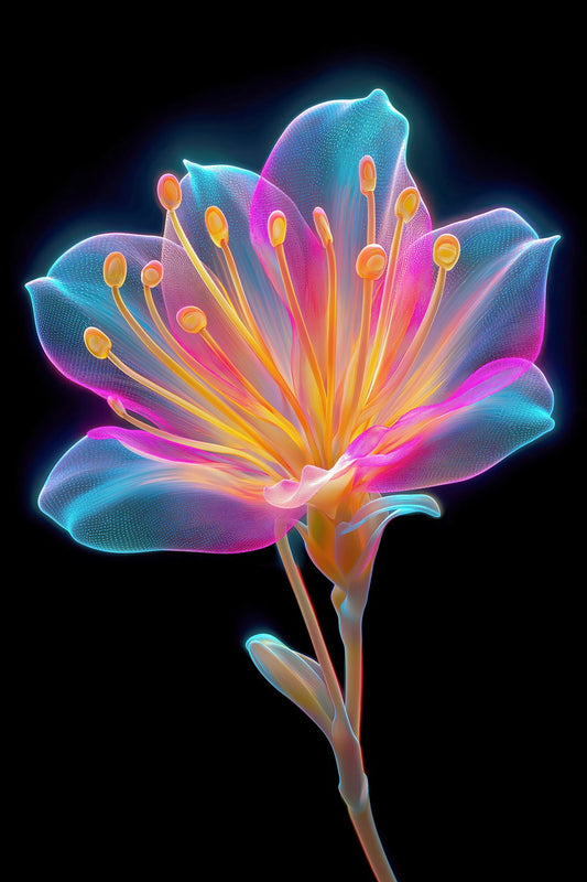 Radiant Stamen Flower | Mystical Surrealism | Wall Art Print Poster