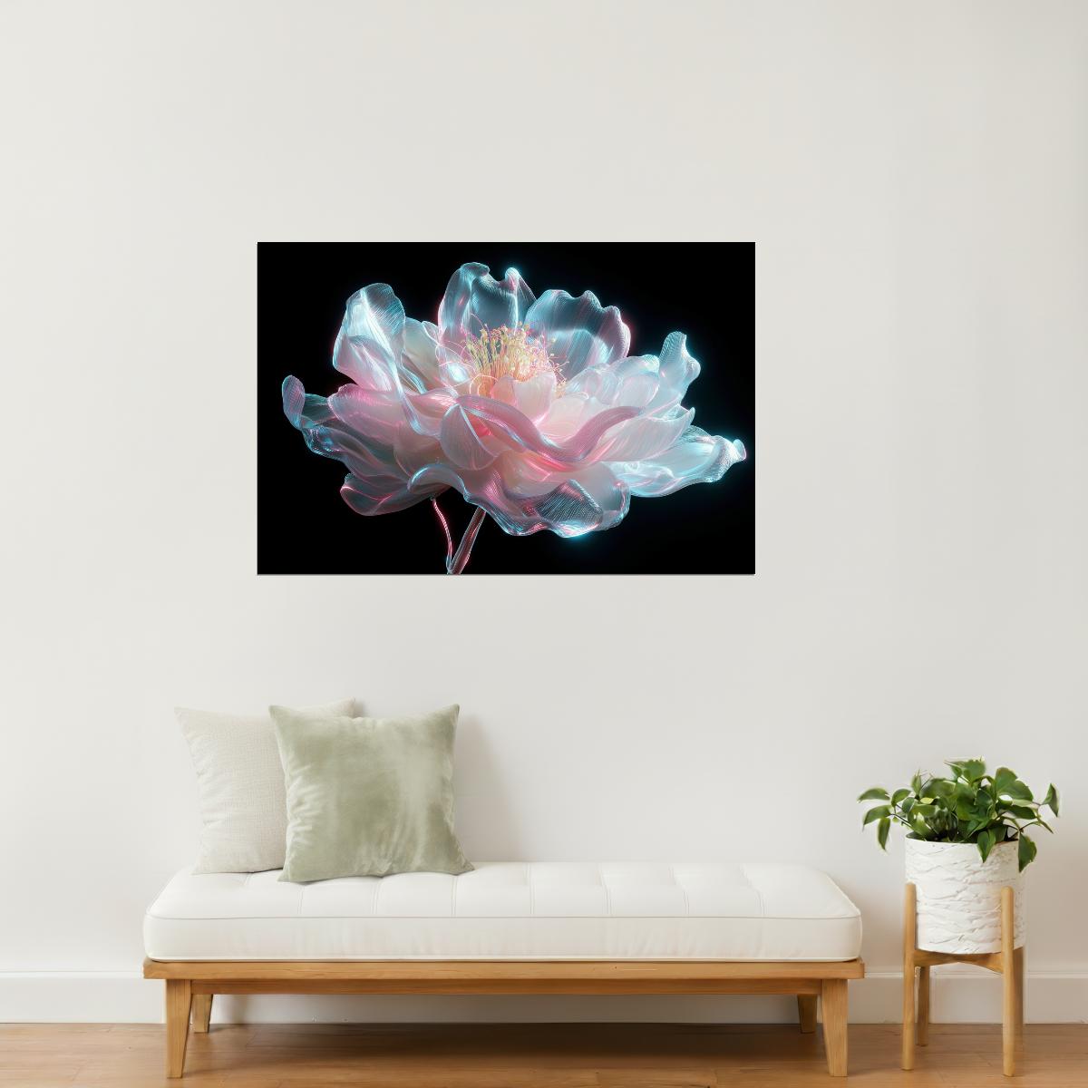 Glowing Pink Peony | Enchanting Fantasycore | Wall Decor Poster