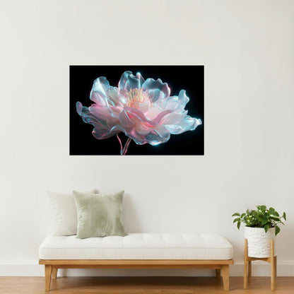 Glowing Pink Peony | Enchanting Fantasycore | Wall Decor Poster