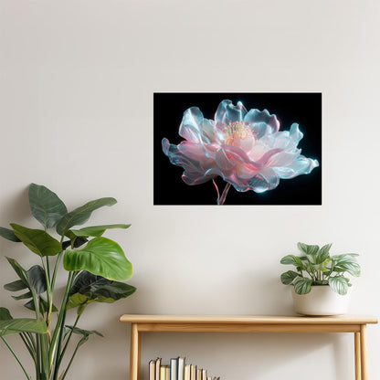 Glowing Pink Peony | Enchanting Fantasycore | Wall Decor Poster