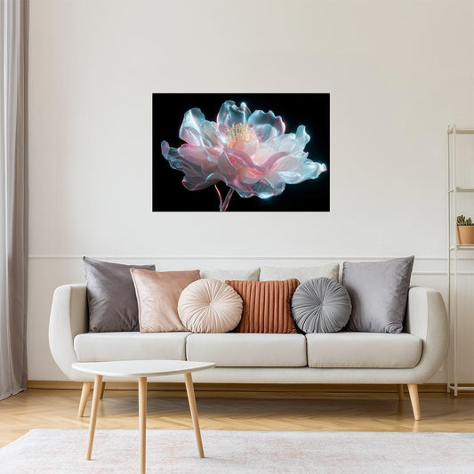 Glowing Pink Peony | Enchanting Fantasycore | Wall Decor Poster