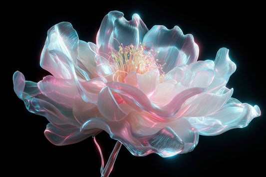 Glowing Pink Peony | Enchanting Fantasycore | Wall Decor Poster