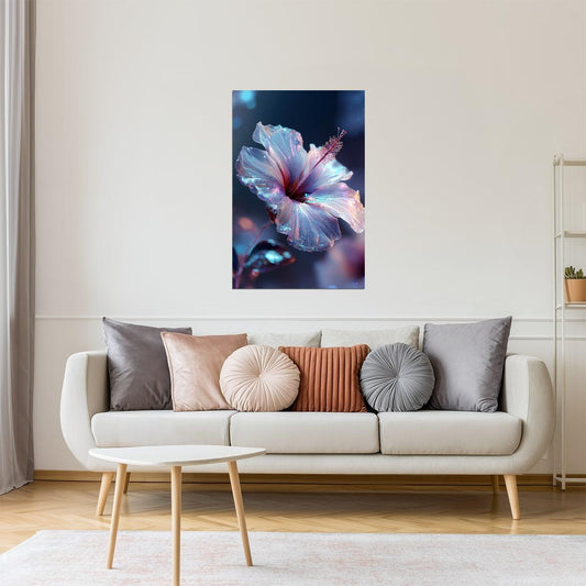 Translucent Hibiscus | Serene Otherworldly Art | Wall Art Print Poster