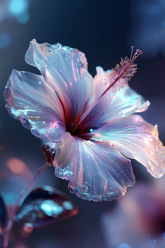 Translucent Hibiscus | Serene Otherworldly Art | Wall Art Print Poster
