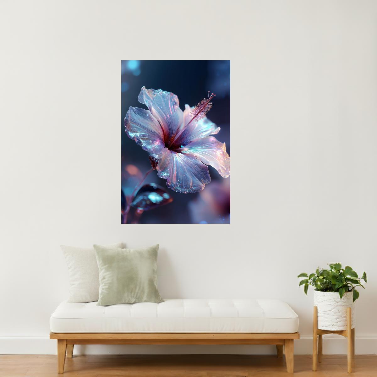 Translucent Hibiscus | Serene Otherworldly Art | Wall Art Print Poster
