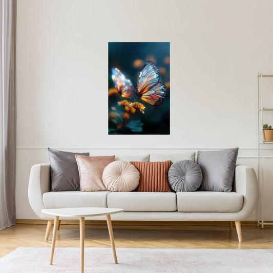 Crystal Wing Butterfly | Whimsical Dreamcore | Wall Decor Poster
