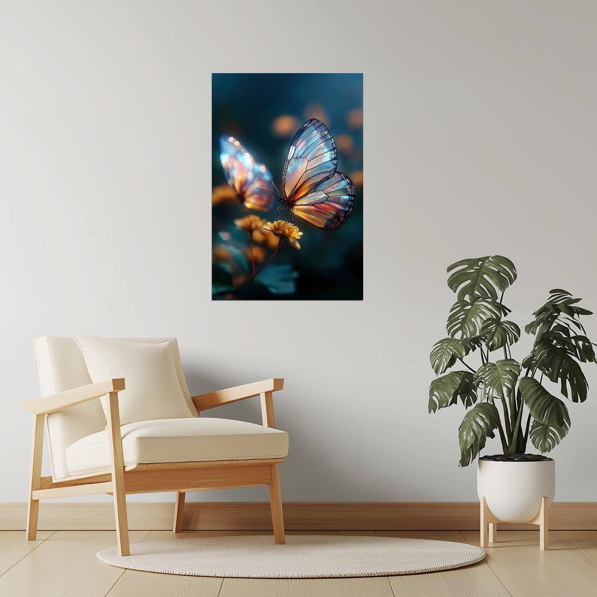 Crystal Wing Butterfly | Whimsical Dreamcore | Wall Decor Poster