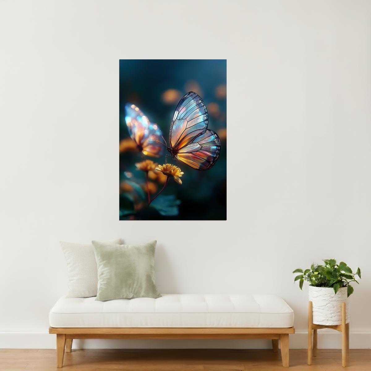 Crystal Wing Butterfly | Whimsical Dreamcore | Wall Decor Poster