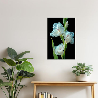 White Gladiolus | Radiant Botanical Fantasy | Wall Art Print Poster