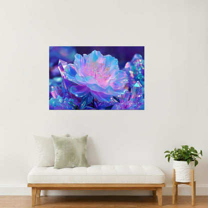 Prismatic Lotus Flower | Enchanting Fantasy Art | Wall Decor Poster