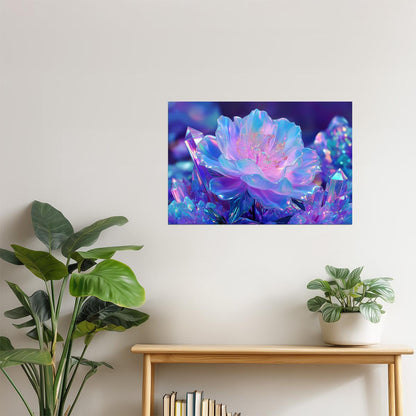Prismatic Lotus Flower | Enchanting Fantasy Art | Wall Decor Poster