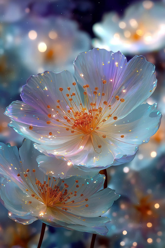 Luminous White Blossom | Ethereal Dreamcore | Wall Decor Poster