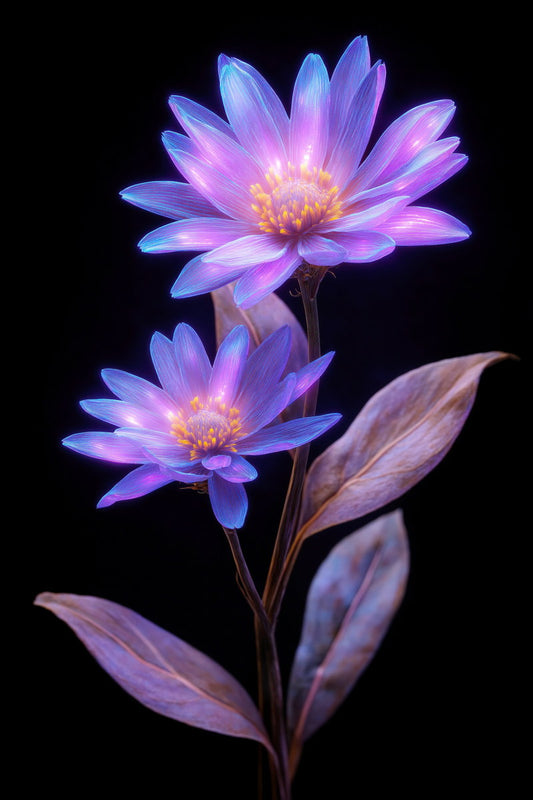 Purple Fantasy Flowers | Dreamy Ethereal Aesthetic | Wall Decor Poster