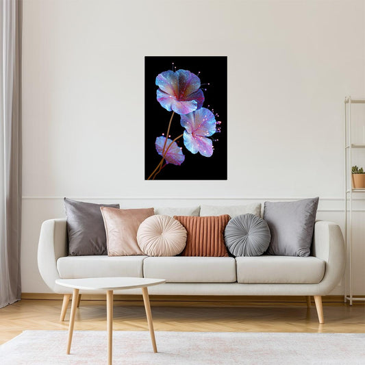 Shimmering Pink Petals | Whimsical Fantasycore | Wall Art Print Poster