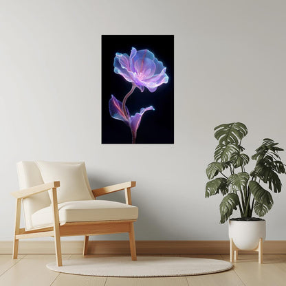 Luminous Lavender Bloom | Celestial Surrealism | Wall Decor Poster