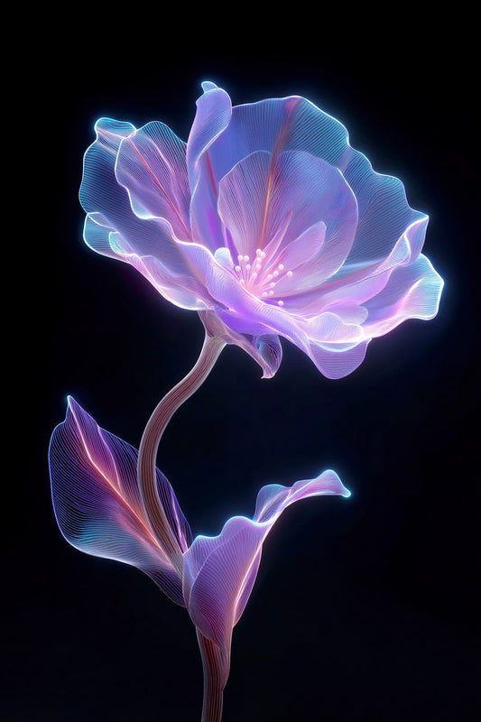 Luminous Lavender Bloom | Celestial Surrealism | Wall Decor Poster