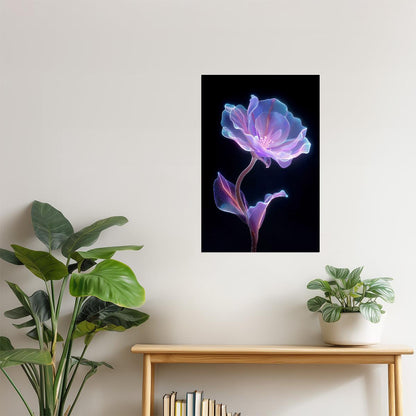 Luminous Lavender Bloom | Celestial Surrealism | Wall Decor Poster