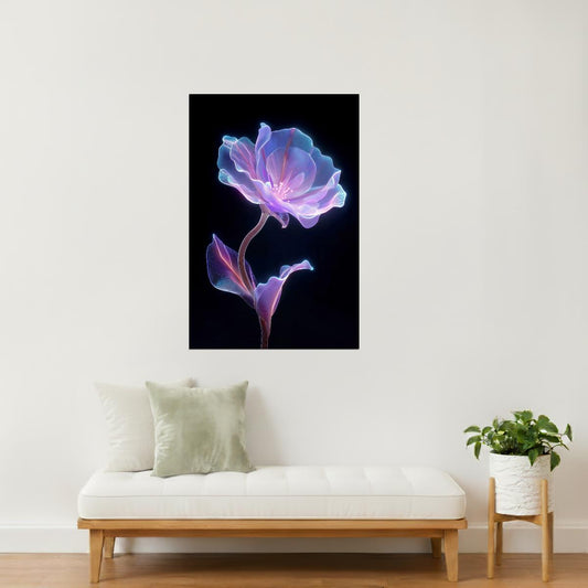 Luminous Lavender Bloom | Celestial Surrealism | Wall Decor Poster