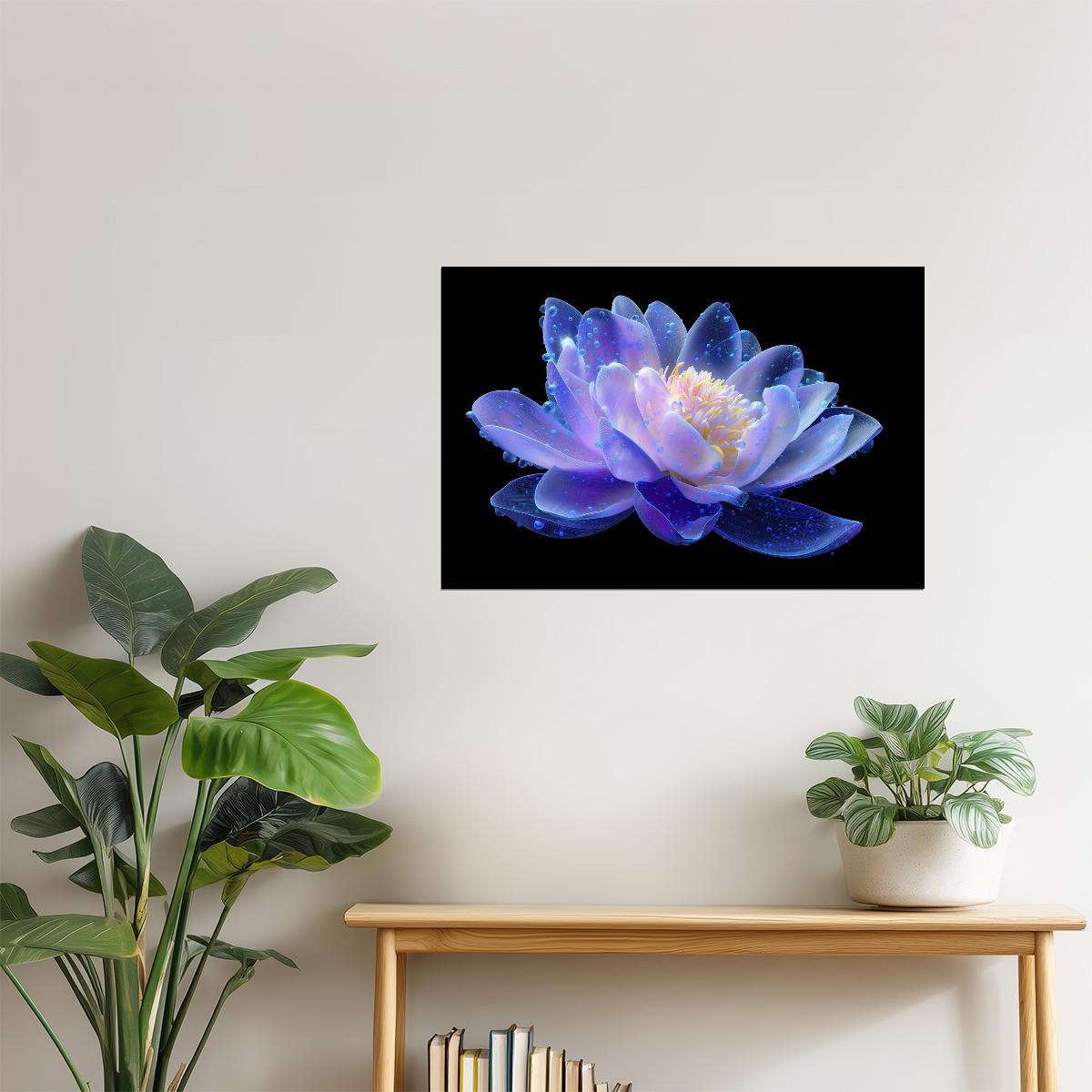 Prismatic Lotus Flower | Ethereal Otherworldly Art | Wall Decor Poster