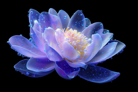 Prismatic Lotus Flower | Ethereal Otherworldly Art | Wall Decor Poster