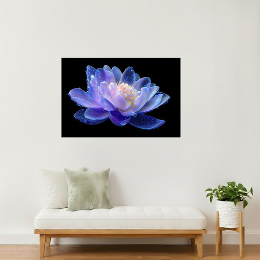 Prismatic Lotus Flower | Ethereal Otherworldly Art | Wall Decor Poster