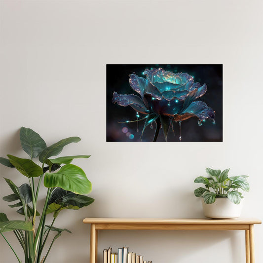 Glowing Dark Rose | Mystical Fantasycore | Wall Decor Poster