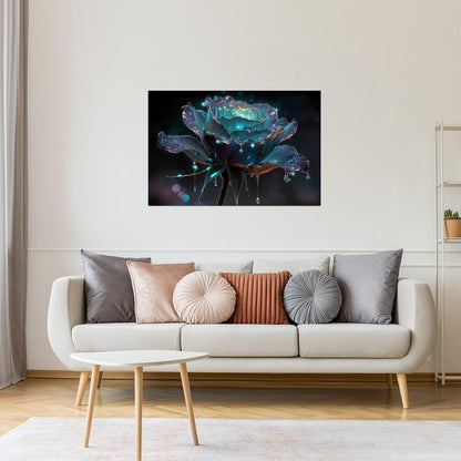Glowing Dark Rose | Mystical Fantasycore | Wall Decor Poster