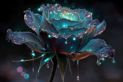 Glowing Dark Rose | Mystical Fantasycore | Wall Decor Poster