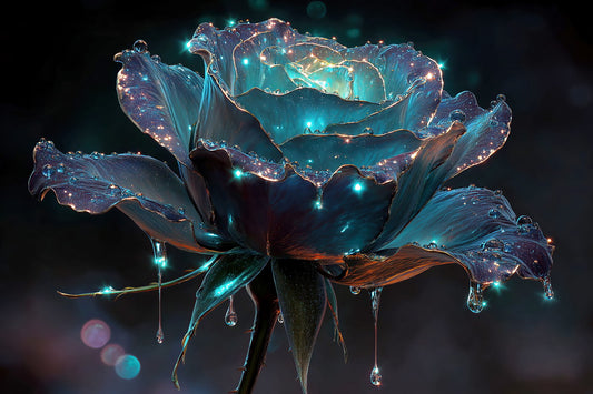 Glowing Dark Rose | Mystical Fantasycore | Wall Decor Poster
