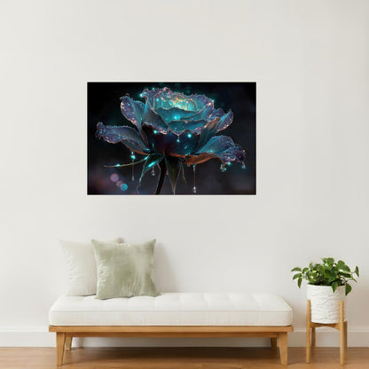 Glowing Dark Rose | Mystical Fantasycore | Wall Decor Poster
