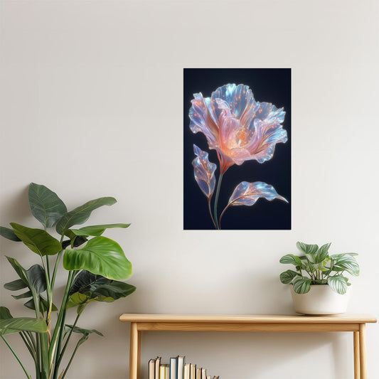 Iridescent Pink Petals | Dreamy Aura Core | Wall Art Print Poster