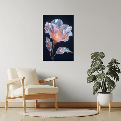 Iridescent Pink Petals | Dreamy Aura Core | Wall Art Print Poster