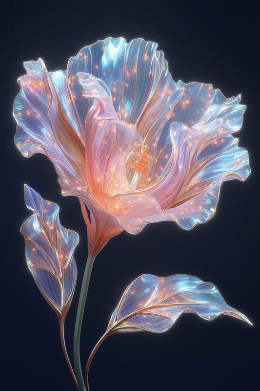 Iridescent Pink Petals | Dreamy Aura Core | Wall Art Print Poster
