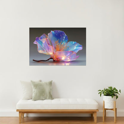 Prismatic Fallen Bloom | Mystical Surrealism | Wall Art Print Poster