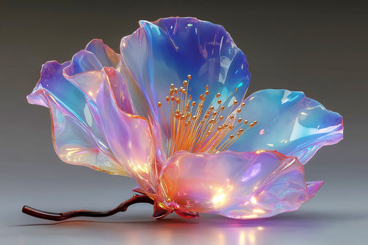 Prismatic Fallen Bloom | Mystical Surrealism | Wall Art Print Poster