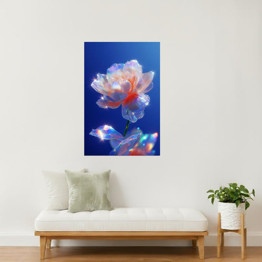 Shimmering Peach Blossom | Enchanting Fantasy Art | Wall Decor Poster