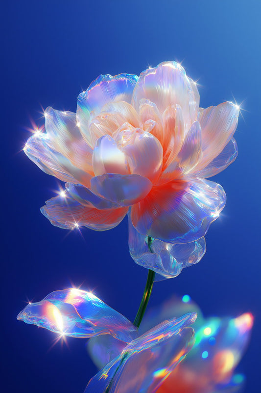 Shimmering Peach Blossom | Enchanting Fantasy Art | Wall Decor Poster