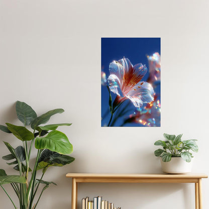 Radiant White Flower | Ethereal Dreamcore | Wall Art Print Poster
